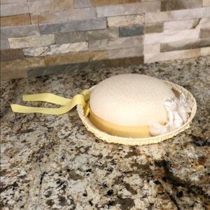 Vintage Girl’s Easter Hat Union Made in Cream and Yellow 1960s